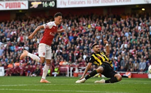 Images Dated 29th September 2018: Mesut Ozil Scores Arsenal's Second Goal Against Watford (2018-19)