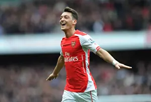 Arsenal V Liverpool 2014-15 Prints: Mesut Ozil Scores the Decisive Goal: Arsenal's Victory over Liverpool