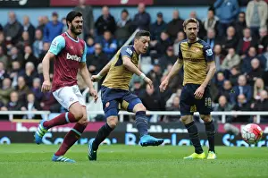 West Ham United V Arsenal 2015-16 Prints: Mesut Ozil Scores the Dramatic Winner: West Ham United vs. Arsenal, Premier League 2015-16