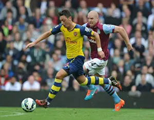 Aston Villa V Arsenal 2014-15 Prints: Mesut Ozil Scores First Arsenal Goal: Outmaneuvering Senderos at Aston Villa