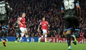 Arsenal V Napoli 2013-14 Prints: Mesut Ozil Scores First Goal: Arsenal vs. SSC Napoli, UEFA Champions League 2013-14
