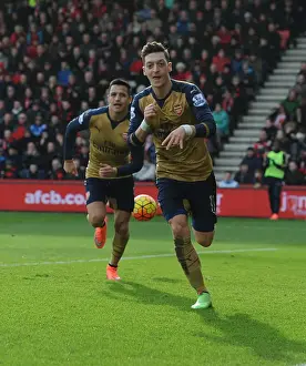 Bournemouth V Arsenal 2015-16 Prints: Mesut Ozil Scores First Goal: Arsenal Wins Against Bournemouth in 2015-16 Premier League