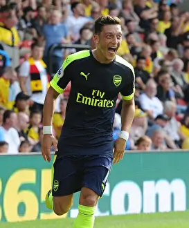 Watford V Arsenal 2016-17 Prints: Mesut Ozil Scores the Third Goal: Arsenal's Triumph over Watford (2016-17)