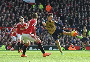 Manchester United V Arsenal 2015/16 Prints: Mesut Ozil Scores Against Guillermo Varela: Arsenal's Victory Goal vs