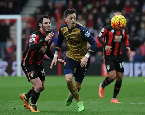 Bournemouth V Arsenal 2015-16 Prints: Mesut Ozil Scores Past Adam Smith: Arsenal's Victory Over Bournemouth in Premier League 2015-16