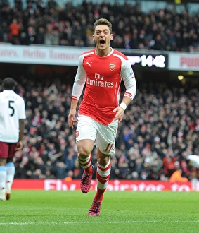 Mesut Ozil Scores Second Goal: Arsenal vs. Aston Villa, Premier League 2014-15