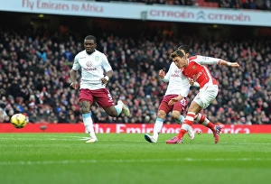 Mesut Ozil Scores the Second Goal: Arsenal vs. Aston Villa, Premier League 2014-15