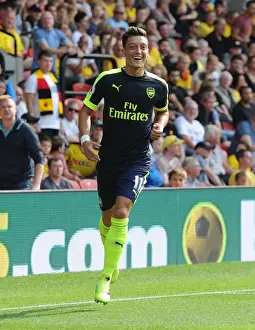 Mesut Ozil Scores Thrilling Third Goal: Arsenal's Triumph over Watford (2016-17)