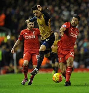 Images Dated 13th January 2016: Mesut Ozil Slices Through Liverpool's Defense in Premier League Showdown