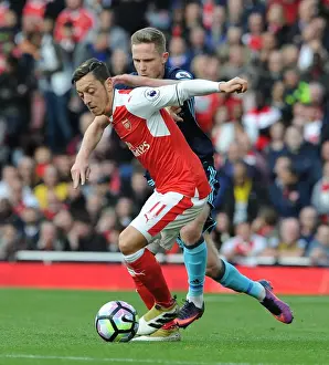 Arsenal V Middlesbrough 2016-17 Prints: Mesut Ozil vs. Adam Forshaw: A Premier League Battle at Emirates Stadium (2016-17)