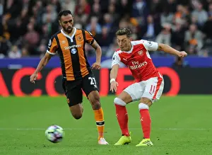 Hull City V Arsenal 2016-17 Prints: Mesut Ozil vs. Ahmed Elmohamady: A Premier League Showdown at KCOM Stadium