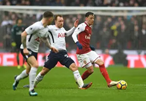 Tottenham Hotspur V Arsenal 2017-18 Prints: Mesut Ozil vs Christian Eriksen: Intense Battle in Tottenham Hotspur vs Arsenal Premier League Clash