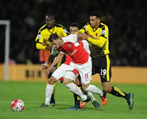 Watford V Arsenal 2015/16 Prints: Mesut Ozil vs Etienne Capoue: A Midfield Showdown - Arsenal vs Watford