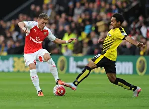 Watford V Arsenal 2015/16 Prints: Mesut Ozil vs Ikechi Anya: A Premier League Battle at Vicarage Road, 2015