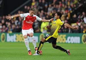 Watford V Arsenal 2015/16 Prints: Mesut Ozil vs Ikechi Anya: A Premier League Showdown at Vicarage Road, 2015