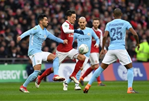 Arsenal V Manchester City - Carabao Cup Final 2018 Prints: Mesut Ozil vs Ilkay Gundogan: Clash of the Midfield Maestros - Arsenal v Manchester City Carabao Cup Final