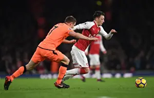 Arsenal V Liverpool 2017-18 Prints: Mesut Ozil vs. James Milner: Battle at the Emirates - Arsenal v Liverpool (2017-18)