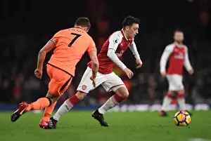 Arsenal V Liverpool 2017-18 Prints: Mesut Ozil vs. James Milner: A Premier League Showdown - Arsenal vs. Liverpool (2017-18)