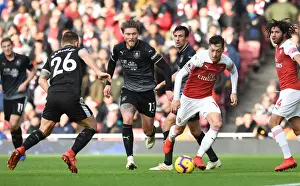 Arsenal V Burnley 2018-19 Prints: Mesut Ozil vs Jeff Hendrick: Clash at the Emirates - Arsenal vs Burnley