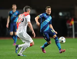 Monaco V Arsenal 2014/15 Prints: Mesut Ozil vs. Jeremy Toulalan: Battle in the Midfield - Monaco vs