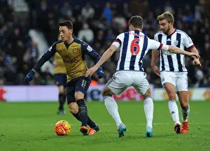 West Bromwich Albion V Arsenal 2015-16 Prints: Mesut Ozil vs Jonny Evans: A Footballing Showdown at The Hawthorns (2015-16)