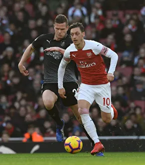 Arsenal V Burnley 2018-19 Prints: Mesut Ozil vs. Kevin Long: Arsenal FC vs. Burnley FC, Premier League Showdown