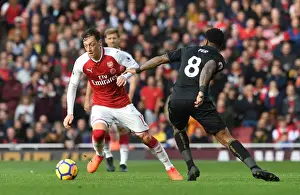 Arsenal V Swansea City 2017-18 Prints: Mesut Ozil vs. Leroy Fer: A Midfield Showdown - Arsenal vs. Swansea City, 2017-18