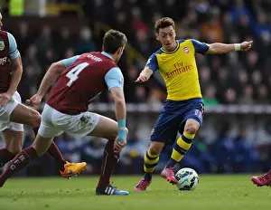 Burnley V Arsenal 2014/15 Prints: Mesut Ozil vs Michael Duff: A Premier League Battle at Turf Moor, 2014/15