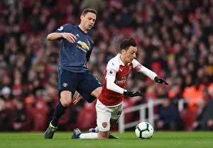 Arsenal V Manchester United 2018-19 Prints: Mesut Ozil vs Nemanja Matic: Clash at the Emirates - Arsenal v Manchester United (2018-19)