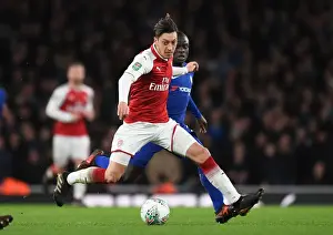 Arsenal V Chelsea - Carabao Cup 2017-18 Prints: Mesut Ozil vs. N'Golo Kante: Battle at the Stamford Bridge - Arsenal v Chelsea Carabao Cup Semi-Final
