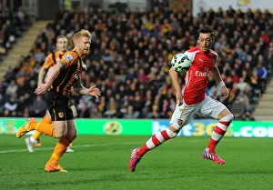 Hull City V Arsenal 2014/15 Prints: Mesut Ozil vs. Paul McShane: A Premier League Showdown at Hull City (2014/15)