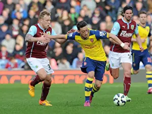 Burnley V Arsenal 2014/15 Prints: Mesut Ozil vs. Scott Arfield: A Premier League Showdown at Turf Moor