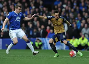 Everton V Arsenal 2015-16 Prints: Mesut Ozil vs Seamus Coleman: A Battle at Goodison Park, Premier League 2015-16