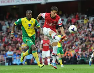 Mesut Ozil vs Sebastien Bassong: Intense Battle at Arsenal v Norwich City, 2013-14