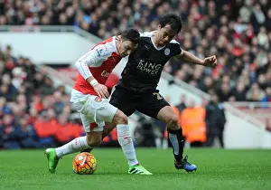 Mesut Ozil vs Shinji Okazaki: A Battle of Midfield Maestros at Emirates Stadium, Premier League 2015-16
