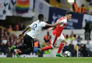 Tottenham Hotspur V Arsenal 2016-17 Prints: Mesut Ozil vs. Victor Wanyama: Battle in the Premier League between Arsenal and Tottenham