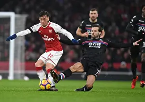 Arsenal V Crystal Palace 2017-18 Prints: Mesut Ozil vs Yohan Cabaye: Intense Battle at Arsenal v Crystal Palace