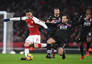 Arsenal V Crystal Palace 2017-18 Prints: Mesut Ozil vs Yohan Cabaye: A Midfield Battle at the Emirates