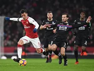 Arsenal V Crystal Palace 2017-18 Prints: Mesut Ozil vs Yohan Cabaye: A Midfield Showdown in Arsenal vs Crystal Palace