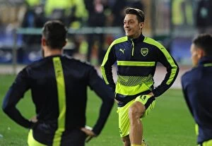 Images Dated 1st November 2016: Mesut Ozil Warming Up: Arsenal FC vs PFC Ludogorets Razgrad, UEFA Champions League, Sofia