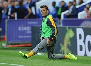 Leicester City V Arsenal 2016-17 Prints: Mesut Ozil Warming Up: Arsenal vs Leicester City, Premier League 2016-17