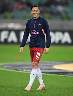 Qarabag V Arsenal 2018-19 Prints: Mesut Ozil Warming Up: Arsenal vs Qarabag, UEFA Europa League, Group E, Baku, 2018
