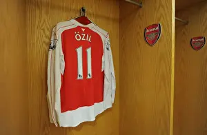 Arsenal V Chelsea 2015-16 Prints: Mesut Ozil's Absence: Empty Hanger in Arsenal Changing Room During Arsenal vs Chelsea (2015-16)