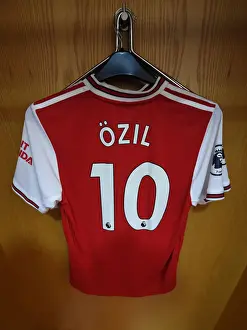 Mesut Ozil's Absence: Empty Hanger in Arsenal Changing Room vs. Wolverhampton Wanderers (2019-20)