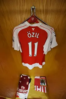 Mesut Ozil's Arsenal Changing Room Shirt before Arsenal vs. Watford (2015-16)