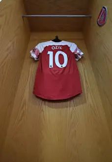 Arsenal V Manchester City 2018-19 Prints: Mesut Ozil's Arsenal Shirt in Arsenal Changing Room Before Arsenal vs Manchester City (2018-19)