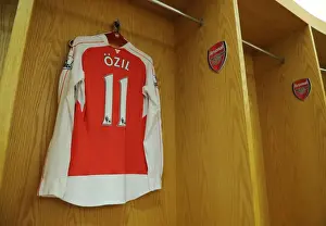 Arsenal V Southampton 2015-16 Prints: Mesut Ozil's Arsenal Shirt in Arsenal Changing Room before Arsenal vs Southampton (2015-16)