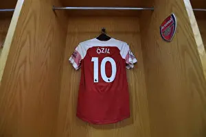 Mesut Ozil's Arsenal Shirt in the Changing Room before Arsenal v Manchester City (2018-19)