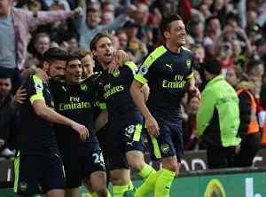Stoke City V Arsenal 2016-17 Prints: Mesut Ozil's Brace: Arsenal's Winning Moment against Stoke City (2016-17)