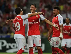Arsenal V Everton - Asia Trophy 2015-16 Prints: Mesut Ozil's Decisive Goal: Arsenal Defeats Everton in Barclays Asia Trophy